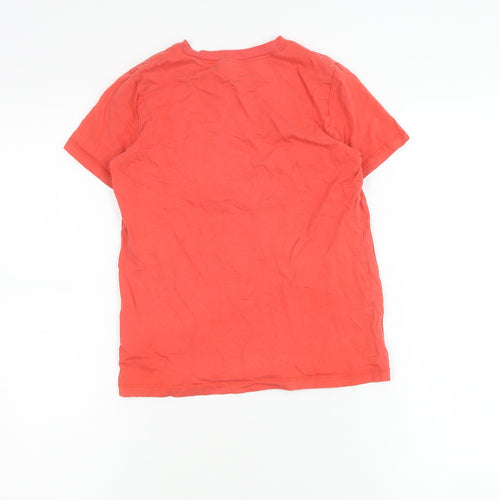 Lands' End Boys Red Graphic T-Shirt 8-9 Years Skate Surf Swim Crew Neck