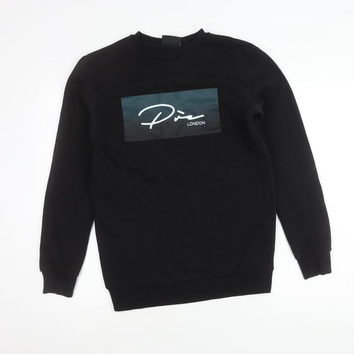Prè London Men’s Black XS Crew Neck Logo Graphic Sweatshirt