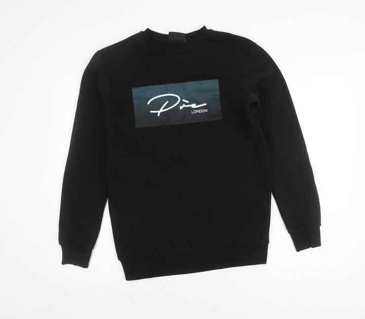 Prè London Men’s Black XS Crew Neck Logo Graphic Sweatshirt