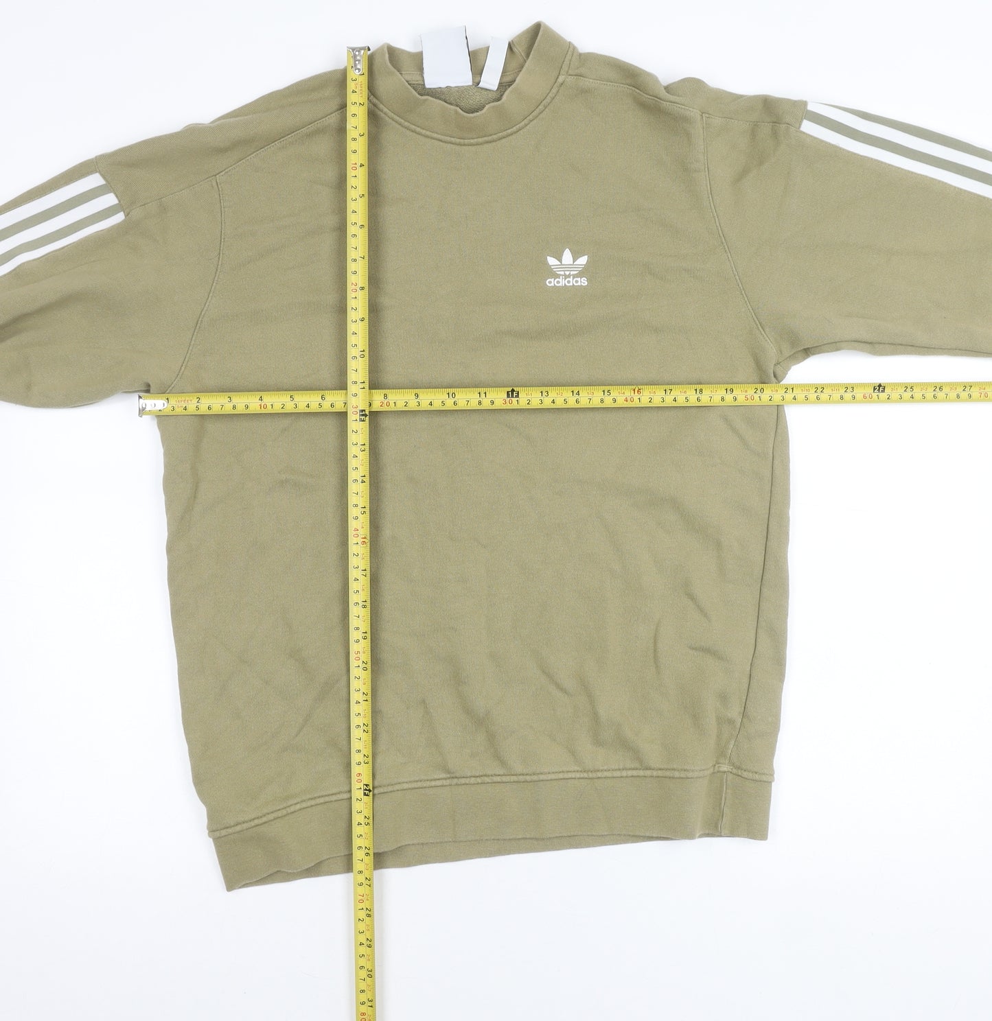 Adidas Womens Green Pullover Sweatshirt S Regular Fit Logo Sportswear
