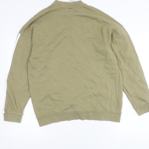 Adidas Womens Green Pullover Sweatshirt S Regular Fit Logo Sportswear