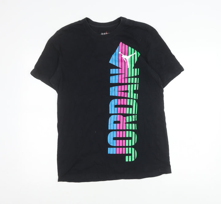 Jordan Mens Black Graphic Logo T-Shirt M Short Sleeve Cotton Sportswear