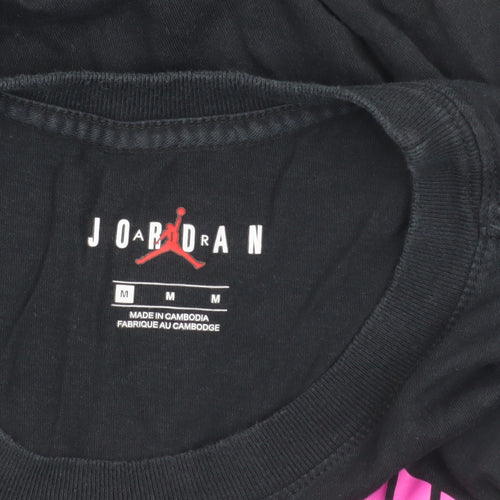 Jordan Mens Black Graphic Logo T-Shirt M Short Sleeve Cotton Sportswear