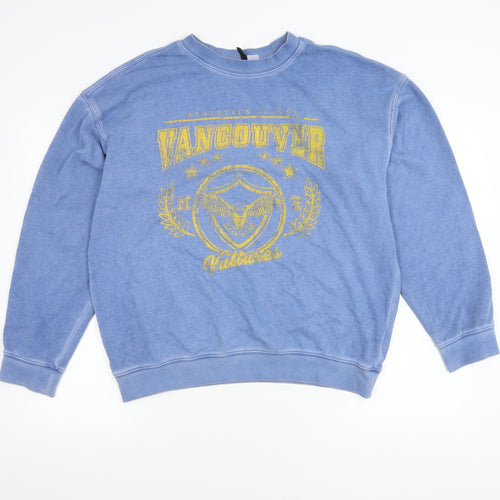 H&M Divided Womens Blue Graphic Print Sweatshirt Size S