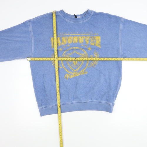 H&M Divided Womens Blue Graphic Print Sweatshirt Size S