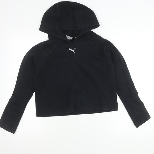 Puma Girls Black XS Pullover Hoodie Long Sleeve Sportswear
