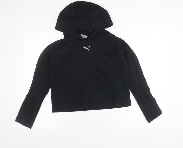 Puma Girls Black XS Pullover Hoodie Long Sleeve Sportswear