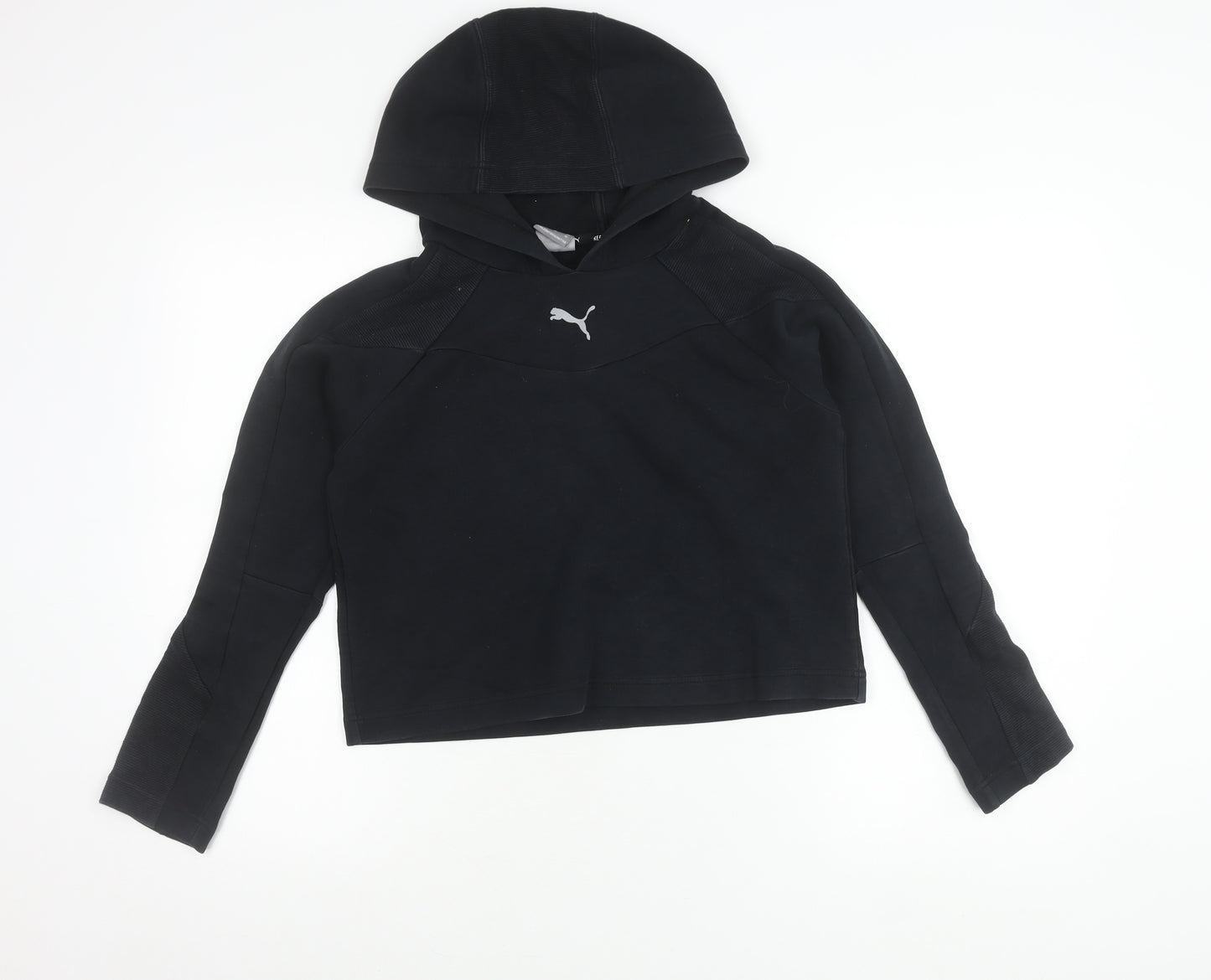Puma Girls Black XS Pullover Hoodie Long Sleeve Sportswear