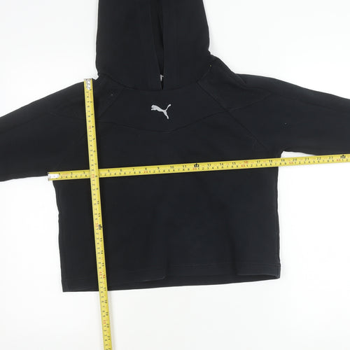 Puma Girls Black XS Pullover Hoodie Long Sleeve Sportswear