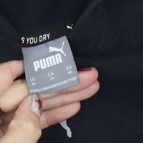 Puma Girls Black XS Pullover Hoodie Long Sleeve Sportswear