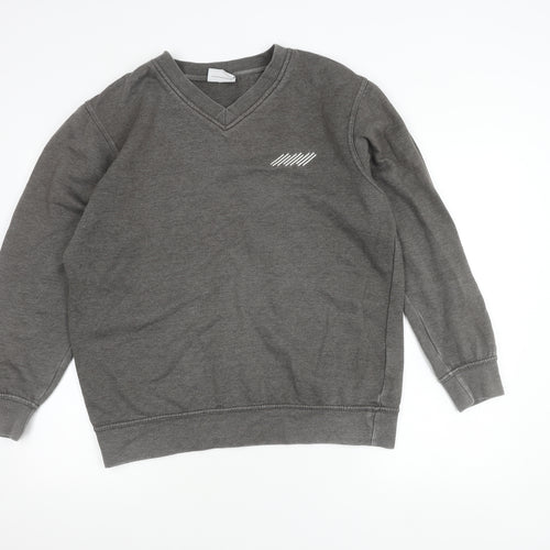 Millstone Men’s Grey V-Neck Sweatshirt Size M Workwear Fleece
