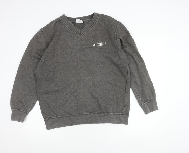 Millstone Men’s Grey V-Neck Sweatshirt Size M Workwear Fleece