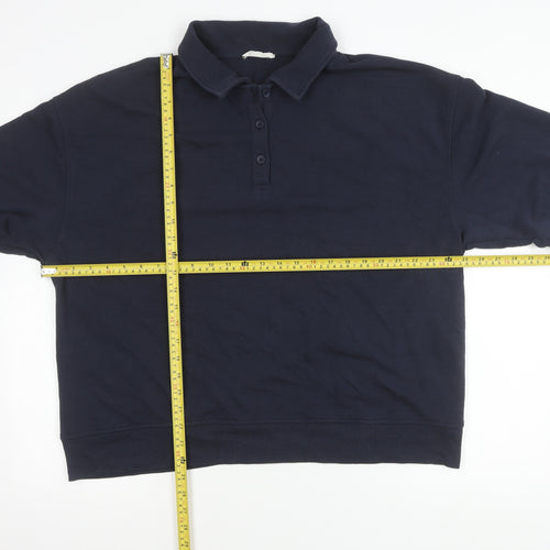 STR Men’s Blue XL Collared Henley Sweatshirt Long Sleeve Cotton Blend