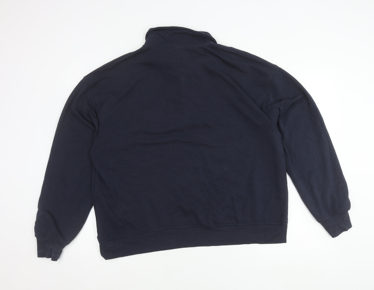 STR Men’s Blue XL Collared Henley Sweatshirt Long Sleeve Cotton Blend
