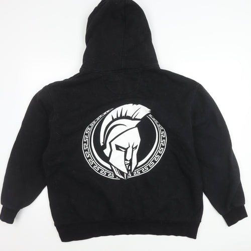 H4X Mens Black XL Pullover Hoodie MFAM Spartan Logo Graphic