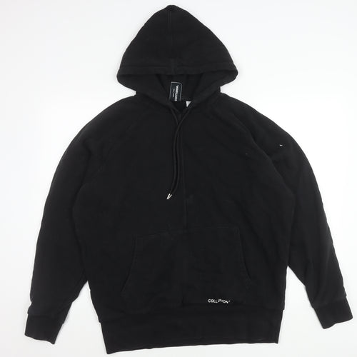 Collusion Unisex Black Pullover Hoodie M Regular Fit Logo