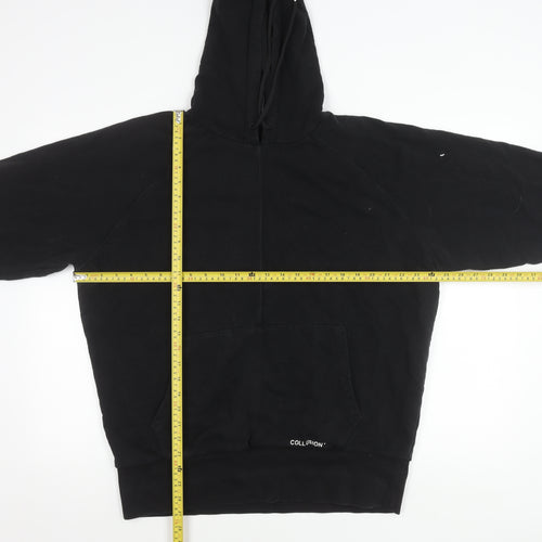 Collusion Unisex Black Pullover Hoodie M Regular Fit Logo