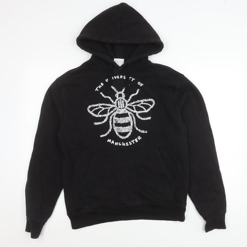Russell Unisex Black Pullover Hoodie S University Bee Logo