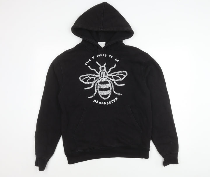 Russell Unisex Black Pullover Hoodie S University Bee Logo