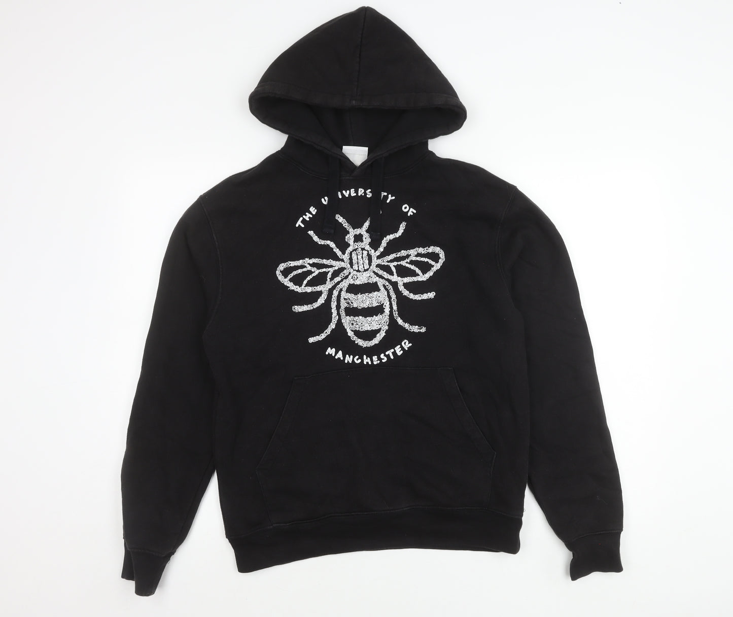 Russell Unisex Black Pullover Hoodie S University Bee Logo