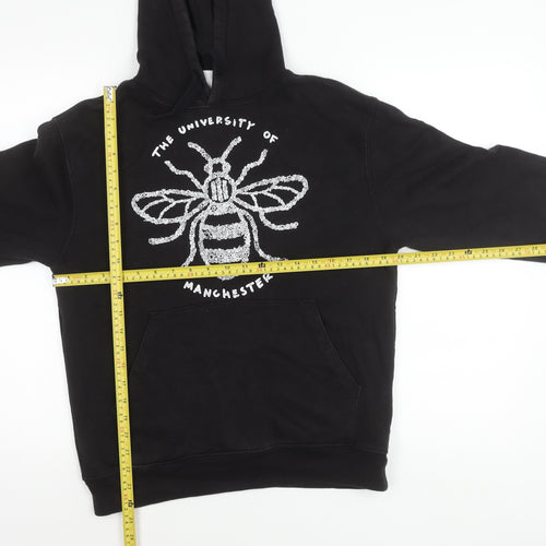 Russell Unisex Black Pullover Hoodie S University Bee Logo