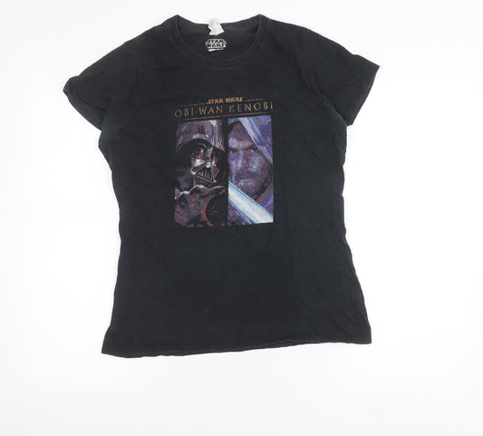Front view of Port & Company Men’s Black Star Wars Obi-Wan Kenobi T-Shirt M