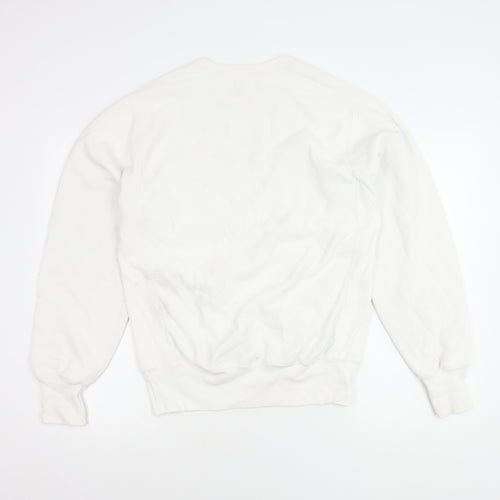 Champion Men’s White Small Crew Neck Logo Sweatshirt Pullover