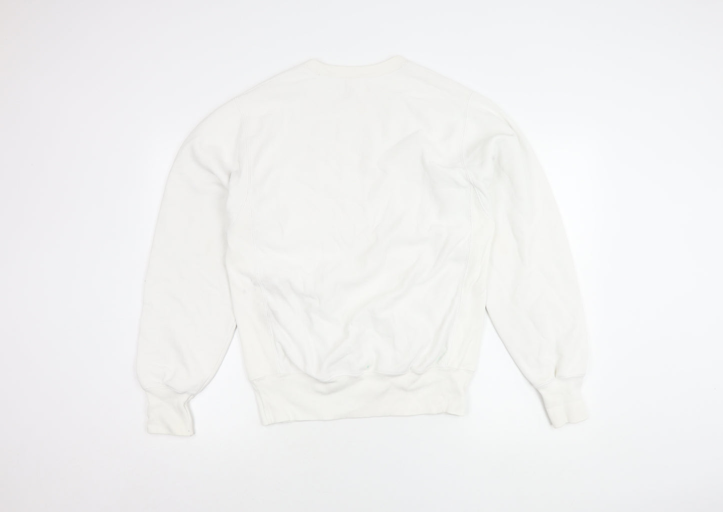 Champion Men’s White Small Crew Neck Logo Sweatshirt Pullover
