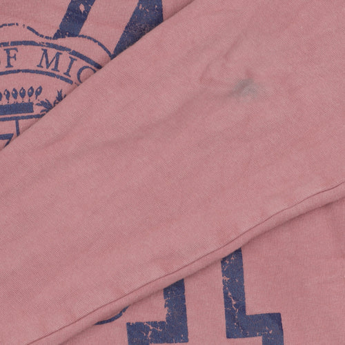 Topshop Women Pink Pullover Sweatshirt S Cotton Logo Casual