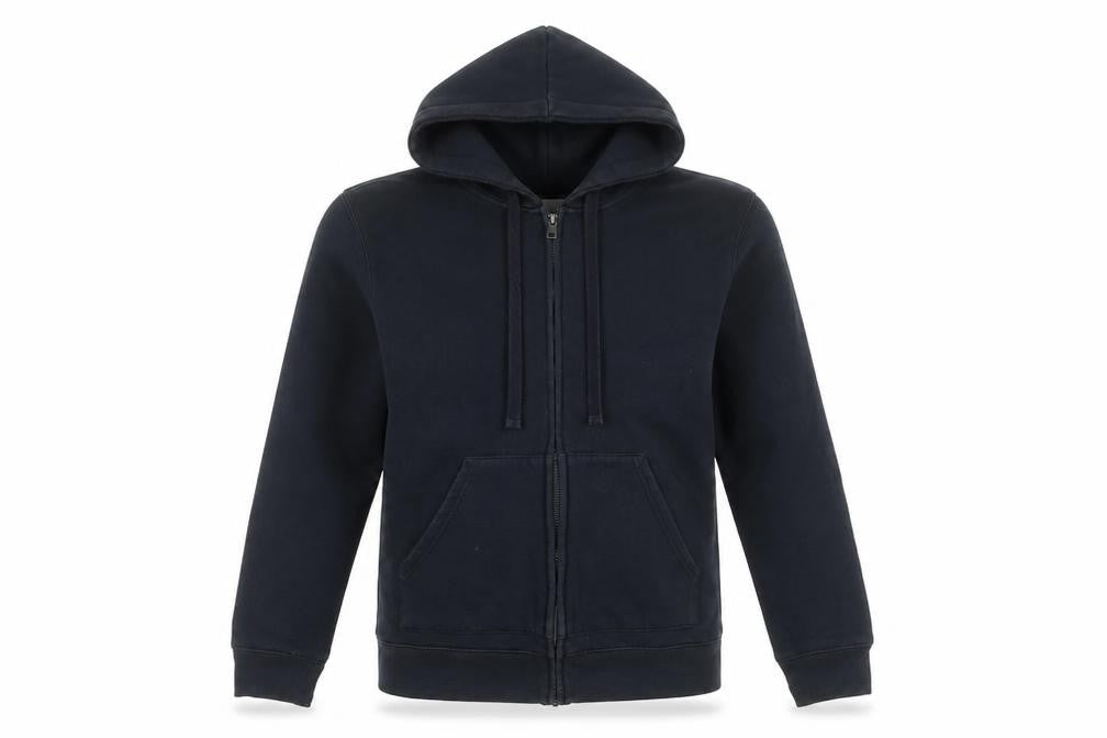 MNG Women Black Hooded Full Zip Cotton Blend Jacket Size 8