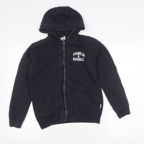 Franklin & Marshall Girls Blue 10-11 Yrs Zip Hoodie Jacket Cotton Blend
