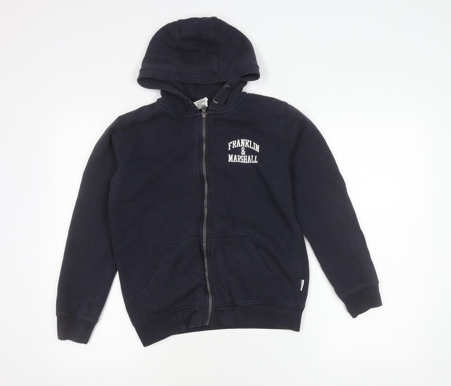 Franklin & Marshall Girls Blue 10-11 Yrs Zip Hoodie Jacket Cotton Blend