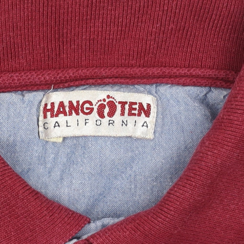 Hang Ten Men’s Red Cotton Short Sleeve Polo Shirt Size L