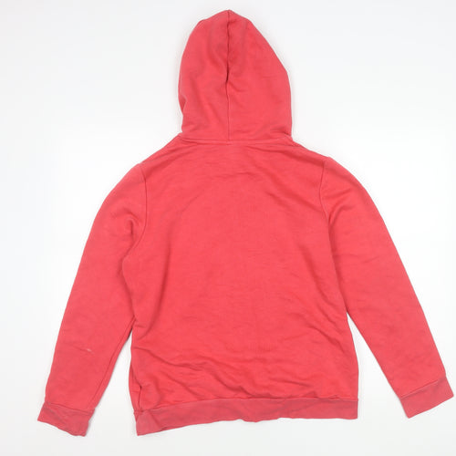 Adidas Women Red Pullover Hoodie L Logo Sports Casual