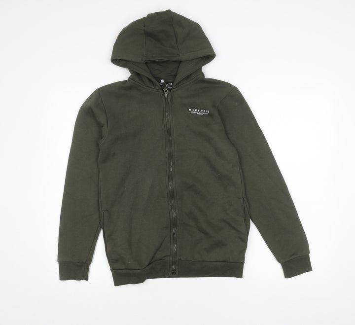 McKenzie Boys Green Full Zip Hooded Jacket 13-15 Years Casual Sportswear