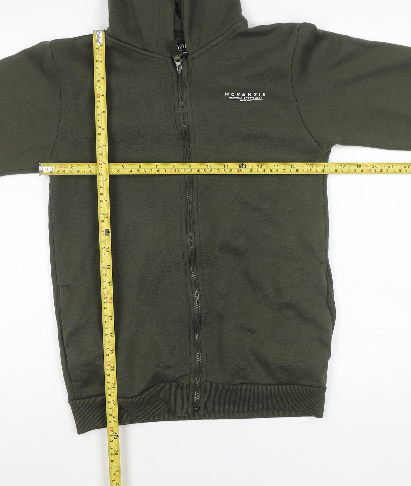 McKenzie Boys Green Full Zip Hooded Jacket 13-15 Years Casual Sportswear