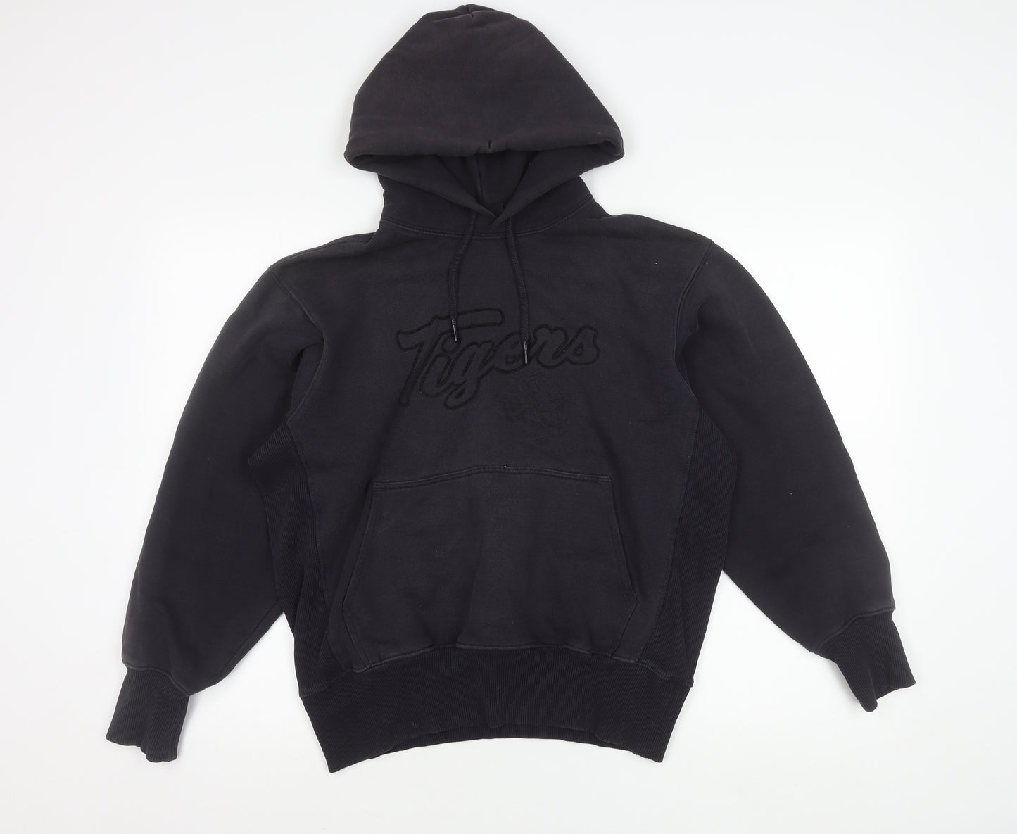 H&M Womens Black Pullover Hoodie Sweatshirt Size S Tigers Logo