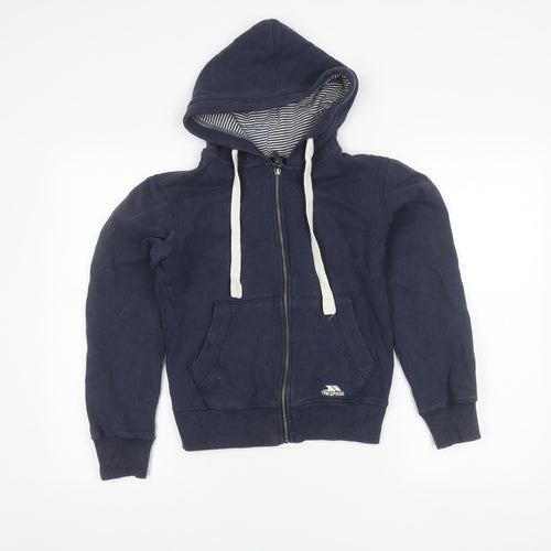 Trespass Boys Blue XXS Full Zip Hooded Jacket Hoodie Cotton Blend