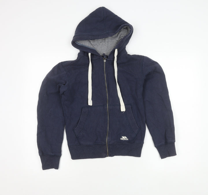 Trespass Boys Blue XXS Full Zip Hooded Jacket Hoodie Cotton Blend