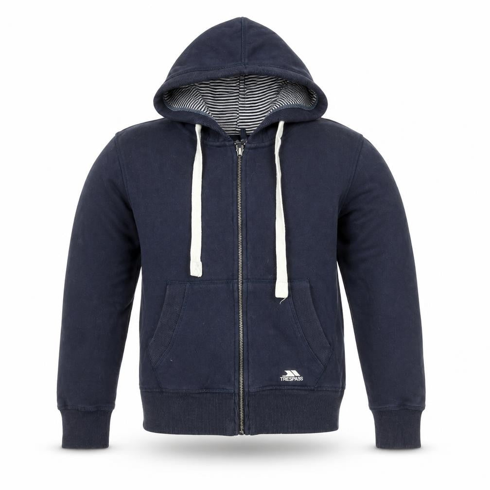 Trespass Boys Blue XXS Full Zip Hooded Jacket Hoodie Cotton Blend