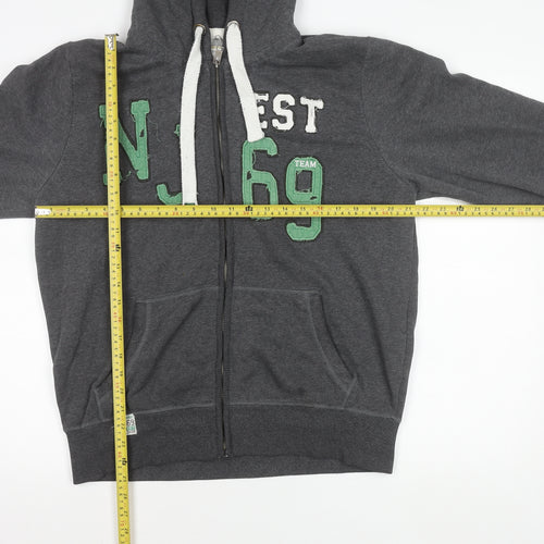 Authentic Apparel Men’s Grey L Hoodie Jacket Full Zip Sports Casual