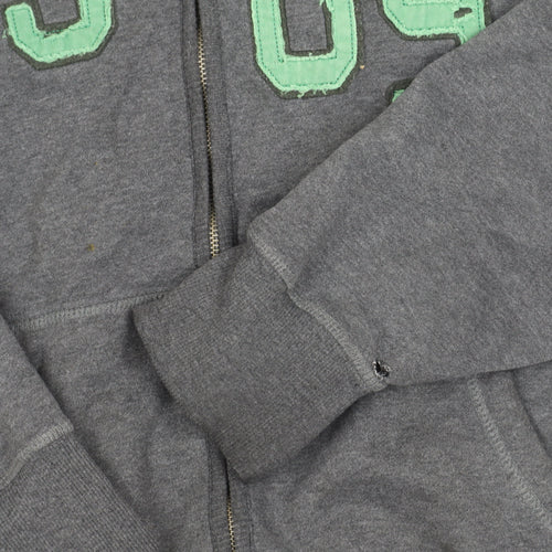 Authentic Apparel Men’s Grey L Hoodie Jacket Full Zip Sports Casual
