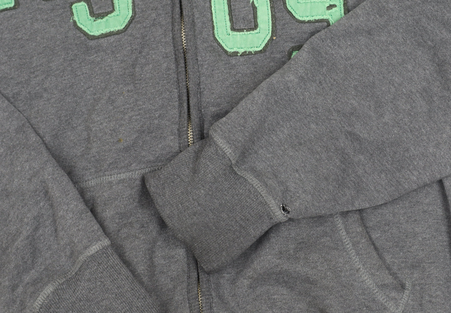 Authentic Apparel Men’s Grey L Hoodie Jacket Full Zip Sports Casual