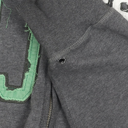 Authentic Apparel Men’s Grey L Hoodie Jacket Full Zip Sports Casual