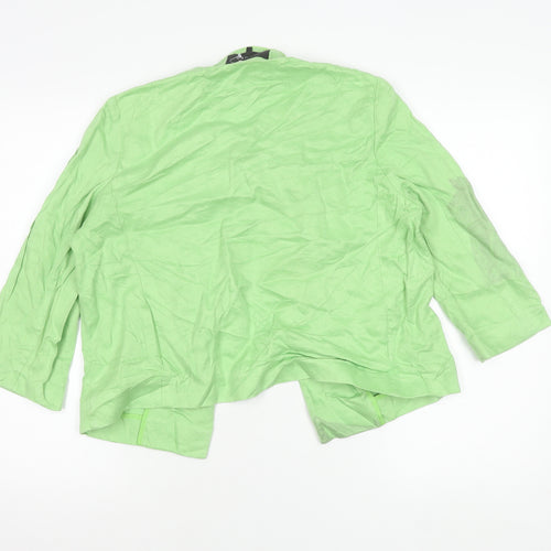 Jaeger Women’s Green Linen Suit Jacket Size 12 One Button Shawl Collar