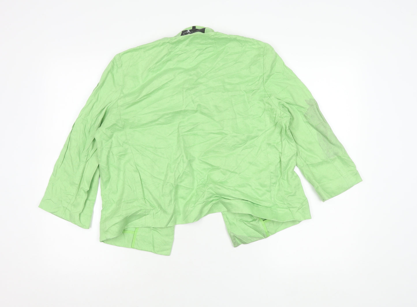 Jaeger Women’s Green Linen Suit Jacket Size 12 One Button Shawl Collar