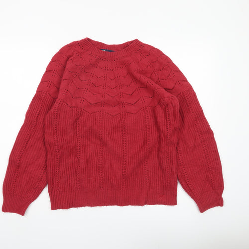 Crew Clothing Company Women’s Red Knit Jumper Size 14 Pullover Winter