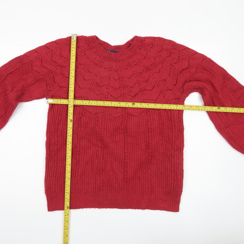 Crew Clothing Company Women’s Red Knit Jumper Size 14 Pullover Winter