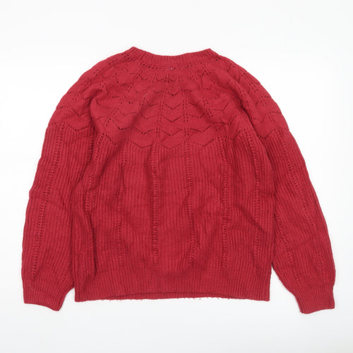 Crew Clothing Company Women’s Red Knit Jumper Size 14 Pullover Winter