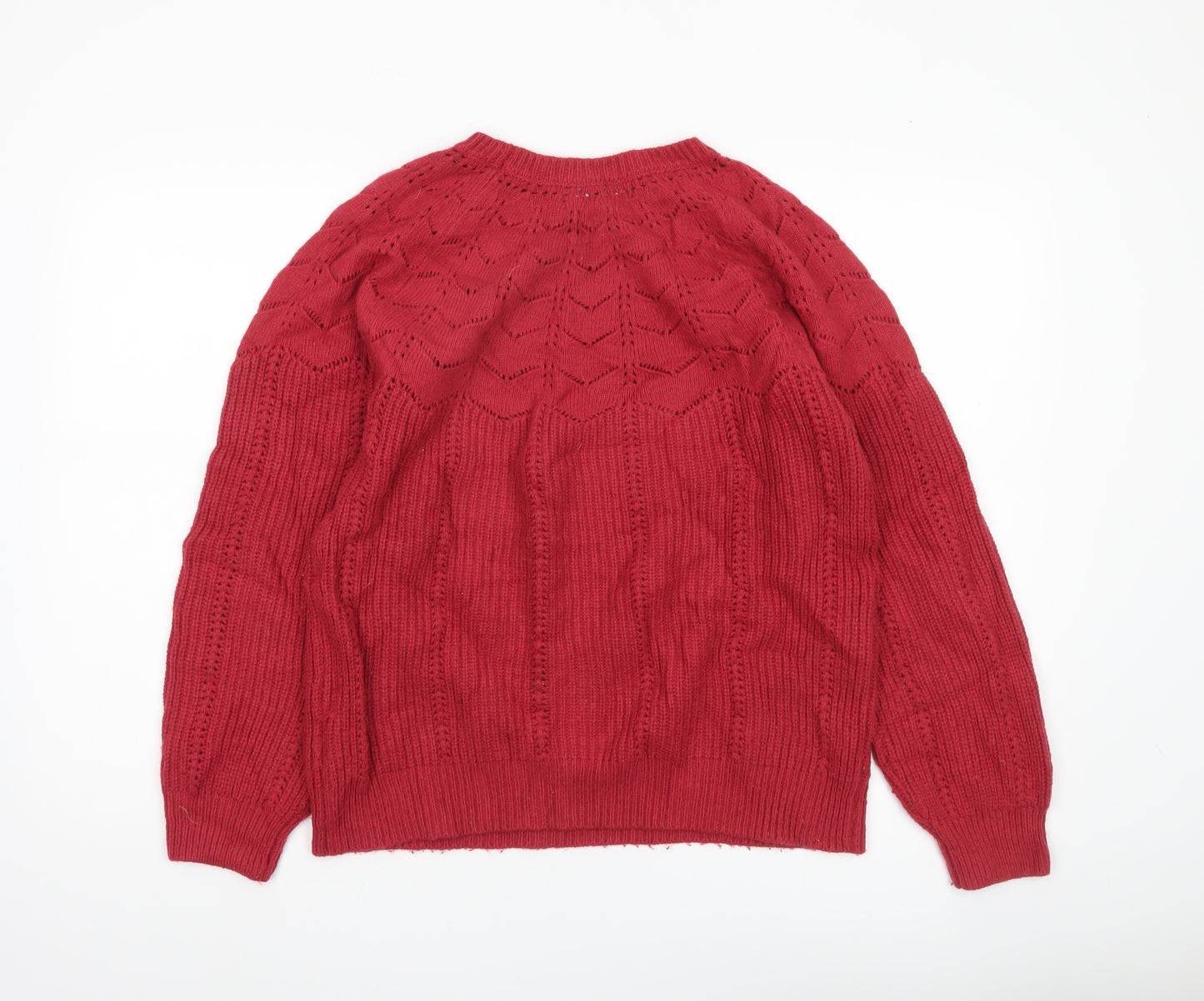 Crew Clothing Company Women’s Red Knit Jumper Size 14 Pullover Winter